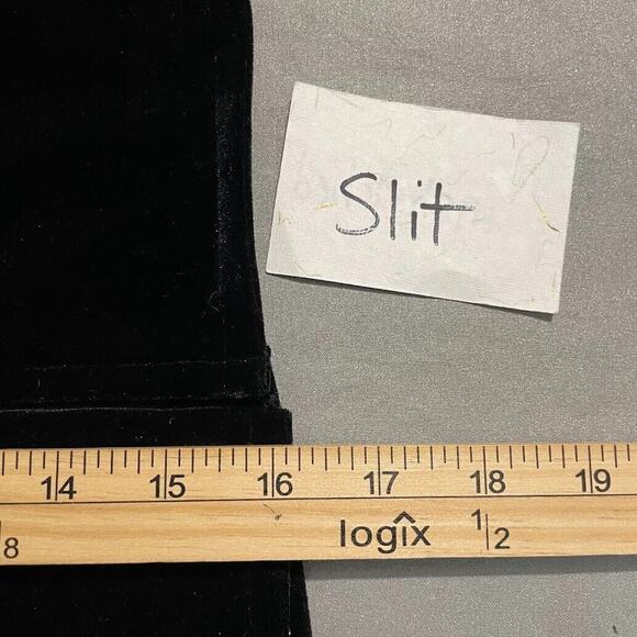 Vintage Black Velvet Maxi Dress Size 12 Holiday Gothic Romantic Witchy Evening - Picture 12 of 12